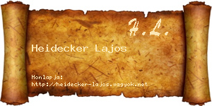 Heidecker Lajos névjegykártya